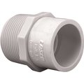 Streamline 3/4 in. x 1 in. PVC Pressure S x MPT Adapter 436-102HC